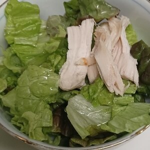 鶏むね肉と　チマサンチュの　サラダ